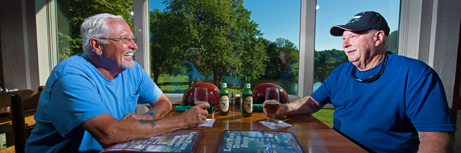 Two guests dining at Peaks of Otter Restaurant