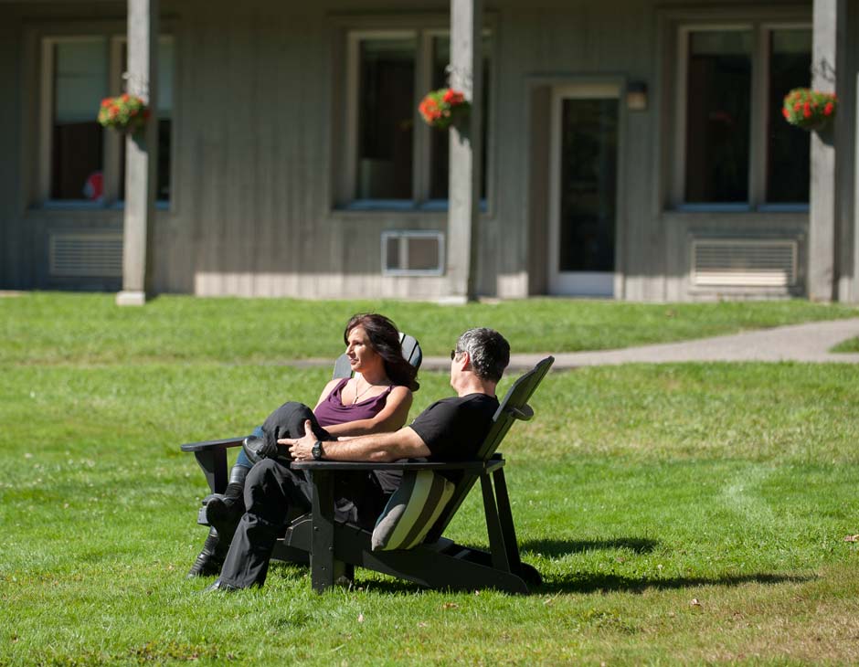 Couple Lounging Outside