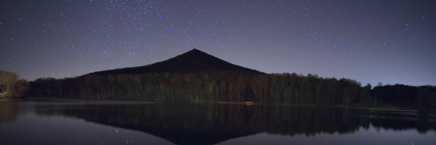 Sharp Top Mountain at Night From Peaks of Otter Lodge
