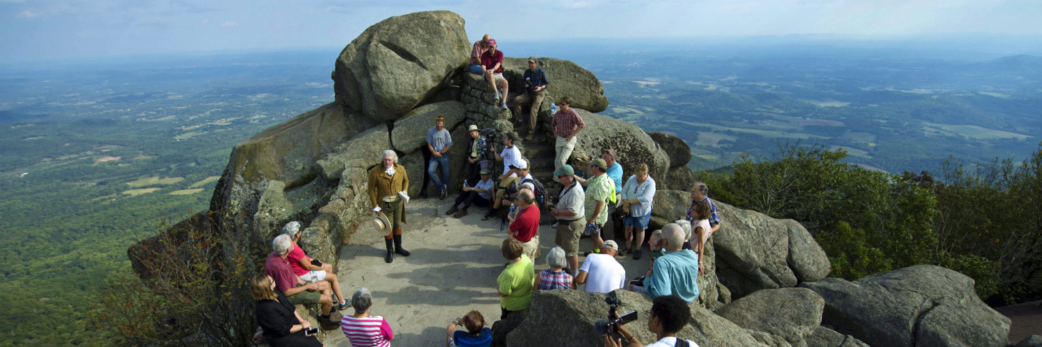 Group tour on mountain